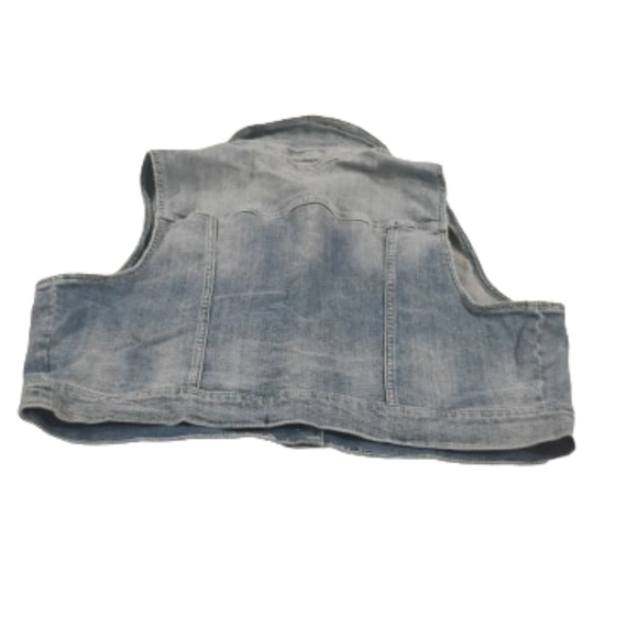 Torrid Cropped Womens Buttoned Denim Vest Sz 1 1X - Picture 6 of 6